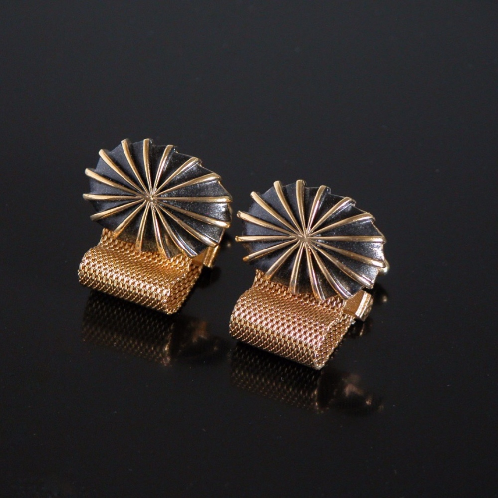 Vtg Dante Wrap Around Cufflinks Gold Tone Retro